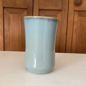 Blue Glazed Pottery Handle Less Mug